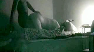 Black Lover Caught on Hidden Cam - Wife Secret Creampie Orgasm