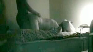 Black Lover Caught on Hidden Cam - Wife Secret Creampie Orgasm