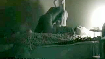 Black Lover Caught on Hidden Cam - Wife Secret Creampie Orgasm