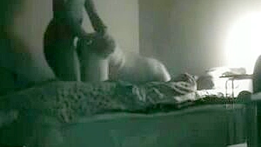 Black Lover Caught on Hidden Cam - Wife Secret Creampie Orgasm