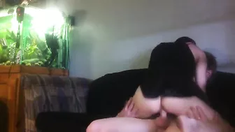 Brunette Babe Rides Cowgirl Style on Hidden Cam