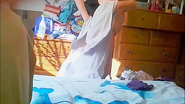 Ex-Wife Hidden Cam Moments - Big Titted Blonde BBW Dresses Amateur Homemade