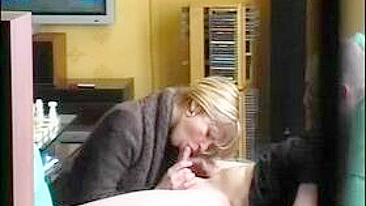 Amateur French MILF Hidden Cam Blowjob Cumshot