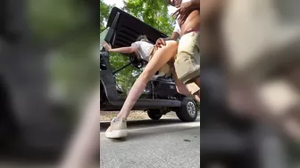 Cheating! Rich bitch fucks a nigger on the golf course while her husband's busy playing.