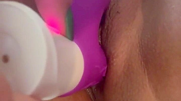 Slutty Wife Hairy Pussy Masturbation with Sex Toy