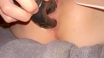 Masturbating Wife Anal Play with Sex Toys