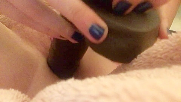 Tight Pussy Selfie with Amateur Masturbation & Homemade Dildo