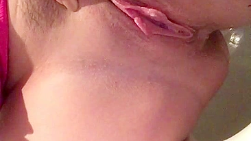 Squirting Selfie Amateur Masturbates Tight Pussy Shaved