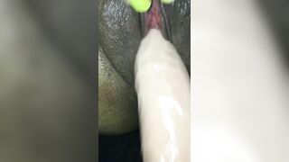 Amateur Ebony Couple Homemade Masturbation with Sex Toys & Wet Pussy