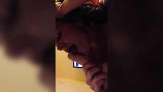 Amateur Brunette Blows Herself with Dildos in Homemade Masturbation Sex Toy Video