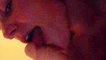 Amateur Brunette Blows Herself with Dildos in Homemade Masturbation Sex Toy Video