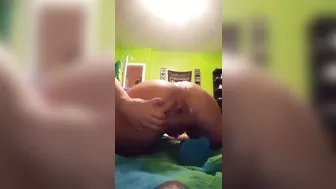 Amateur Anal Squirting Orgasm with Homemade Dildo Masturbation