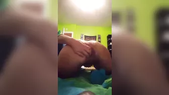 Amateur Anal Squirting Orgasm with Homemade Dildo Masturbation