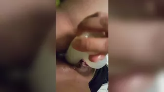 Massive Pussy Masturbates with Huge Dildo in Homemade Sex Toy Video