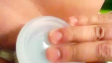 Massive Pussy Masturbates with Huge Dildo in Homemade Sex Toy Video