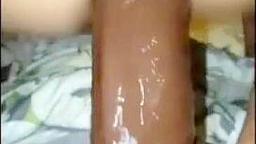 Massive Black Ass Masturbates with Huge Dildo in Homemade Porn