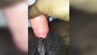 Amateur Ebony Masturbates with Dildo in Homemade Selfie