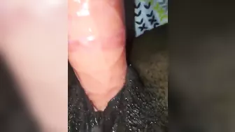 Amateur Ebony Masturbates with Dildo in Homemade Selfie