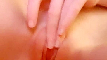 Self-Love Session - Amateur Brunette College Girl Fingers Herself in Homemade Masturbation Video