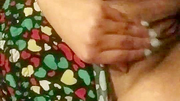 Amateur Brunette Teases Small Tits in Homemade Masturbation Selfie