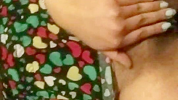 Amateur Brunette Teases Small Tits in Homemade Masturbation Selfie