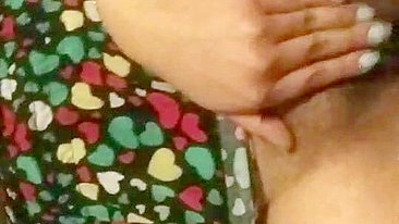 Amateur Brunette Teases Small Tits in Homemade Masturbation Selfie