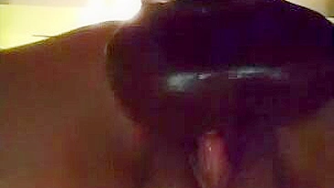 Amateur Masturbates with Big Dildo & Gaping Pussy in Homemade Video