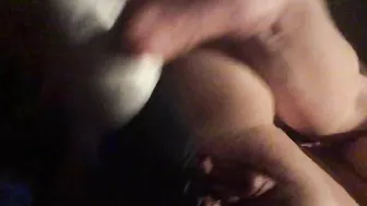 Chubby Amateur with Big Boobs Masturbates with Glass Bottle Dildo