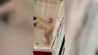 Masturbating with My Dildo in the Shower - Amateur Brunette Chubby Selfie Sex Toy Fuck