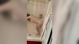 Masturbating with My Dildo in the Shower - Amateur Brunette Chubby Selfie Sex Toy Fuck