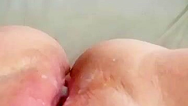 Chubby Amateur Creamy Pussy Masturbates with Dildo & Moans in Tight Selfie