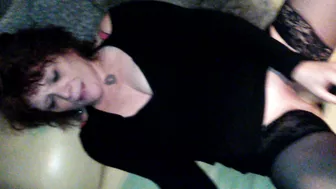 Mature Brunette MILF with BJ & Dildo Masturbation