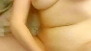 Busty Amateur Masturbates with Dildo & Moans in Homemade Selfie