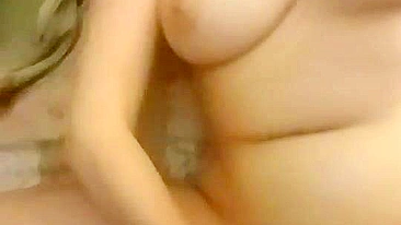 Busty Amateur Masturbates with Dildo & Moans in Homemade Selfie