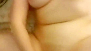 Busty Amateur Masturbates with Dildo & Moans in Homemade Selfie