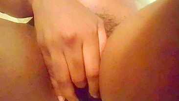 Amateur Ebony Fingered Masturbation with Big Clit Orgasm