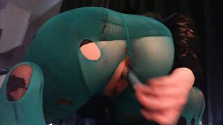 Masturbating with Ripped Stockings & Sex Toys - Amateur Porn