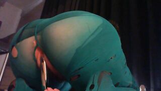 Masturbating with Ripped Stockings & Sex Toys - Amateur Porn