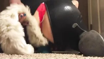 Amateur Catwoman Cosplayer Masturbates with Dildos in BDSM Self Bondage