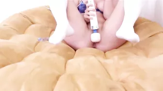 Masturbating Brunette with Tight Pussy in Stockings