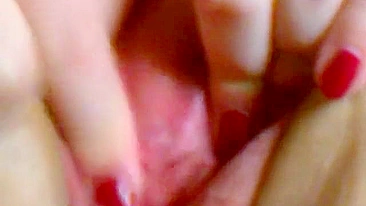 Amateur Masturbates Clitoris in Closeup, Cums with Moans & Orgasm