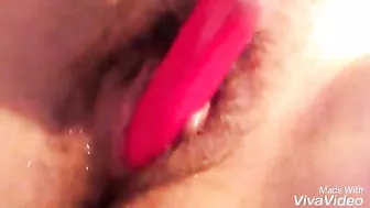 Amateur Masturbates with Dildo & Vibrator in Homemade Sex Toy Fun