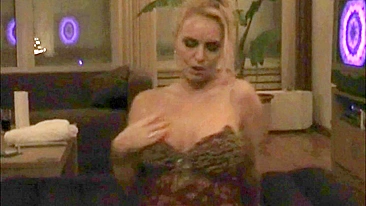 MILF Mom Teases with Big Boobs in Homemade Masturbation Dance