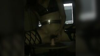 Amateur Girlfriend Masturbates with Sex Toys, Moans in Homemade Dildo Fuck