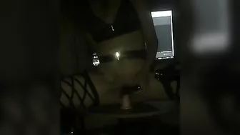 Amateur Girlfriend Masturbates with Sex Toys, Moans in Homemade Dildo Fuck