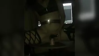 Amateur Girlfriend Masturbates with Sex Toys, Moans in Homemade Dildo Fuck