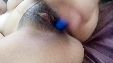 Brunette Babe Selfie Masturbation with Big Boobs & Dildo