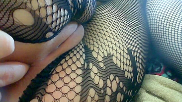 Masturbating with Fishnets & Fingering My Ass