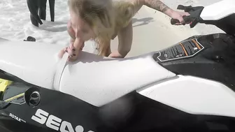 Blonde Masturbates on Jet Ski in Public with Dildo & Fingers Blonde Masturbates on Jet Ski in Public with Dildo & Fingers