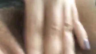 Amateur Hairy Pussy Play with Pierced Clit Orgasm